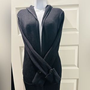 Women’s Full Length Ribbed Cardigan with hood